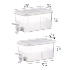 Drinks Dispenser with Faucet, Water Dispenser for Refrigerator, Plastic Water Dispenser with Lid, Transparent for Parties, Weddings, Restaurant (5L)