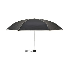 Francfranc Flanc Blackout Compact Piping Folding Umbrella, 18.5 inches (47 cm) (For Rain or Shine), Black