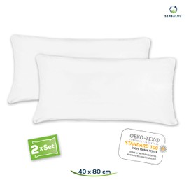 Sensalou Cushion Cover Set of 2 Double Pack Waterproof Pillow Covers 40 x 80 cm