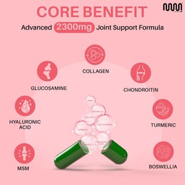 mastermedi mastermedi Glucosamine Chondroitin MSM Collagen Capsules ?C 2300mg Joint Formula with Turmeric & Boswellia ?C 120 Capsules, 30-Day Supply ?C Non-Shark Sourced