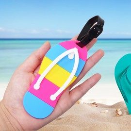 RASDDER Fun Luggage Tag, Luggage Lables for Suitcases, Cute Luggage Tags for Women and Man, Waterproof ID Tags for Travel (Beach Flip-Flops)