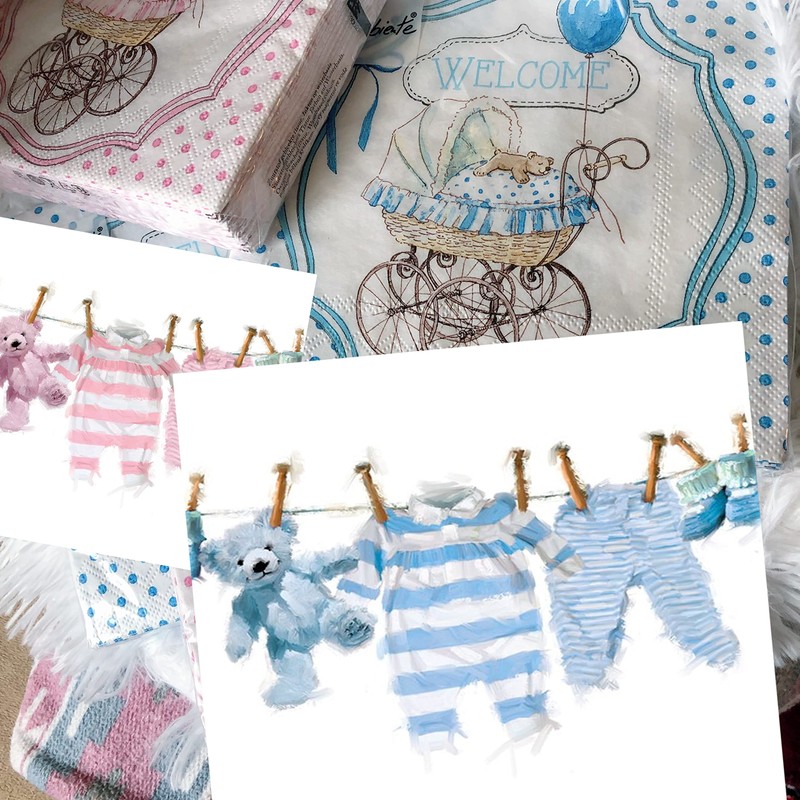 20-ct 13x13 Baby Boy Shower Napkins - Its a Boy