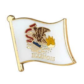 USA Illinois State America Flag Metal Enamel Pin Badge Lapel