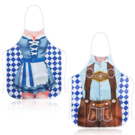 KWJEIULSOQ Set of 2 Oktoberfest Aprons, Cooking Apron, Funny BBQ Apron for Men, Women, for Outdoors, Cooking, Gardening, Ceramic Art and More