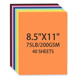 Cardstock 8.5 X 11, 40 Sheets 10 Colors Card Stock, 75lb/ 200gsm Copy Paper, Cardstock Printer Paper For Art, Drawing, Invitations, DIY Cards, Watercolor, Craft, Construction, School & Office Supplie
