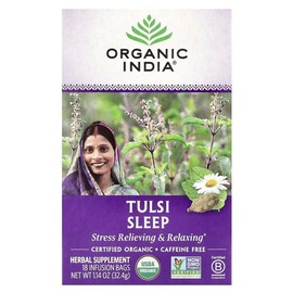 Organic India Tulsi Tea, Sleep, Caffeine Free, 18 Infusion Bags, 1.14 oz (32.4 g)
