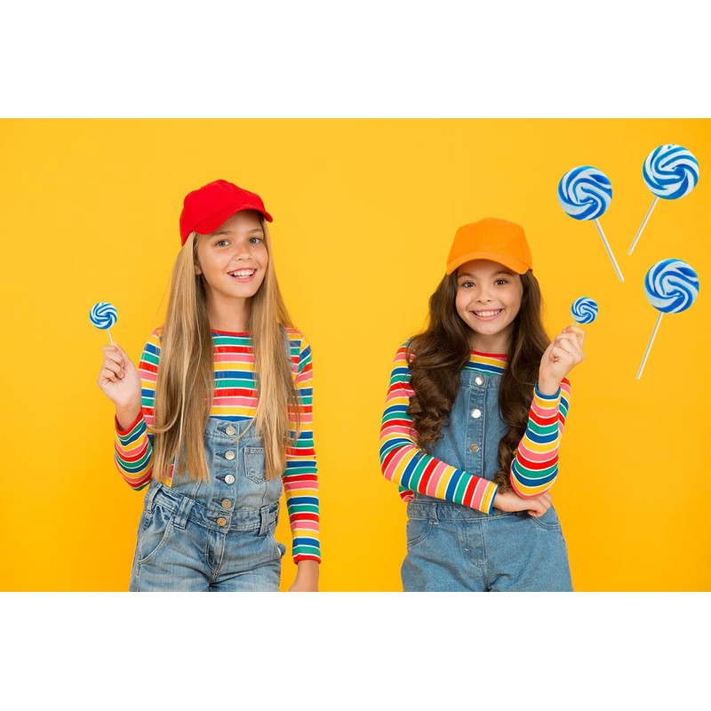 Fruidles Blue-Raspberry Swirl Lollipops 12-Pack Candy Sweets, Party Favors, 1.5"