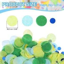 PATIKIL Runde Papierschnipsel Konfetti 1 Zoll, Tischkonfetti Kreis Punkte für Hochzeit Geburtstagsfeier Ballondekorationen (1,76 Unzen), Grün/Blau/Gelb