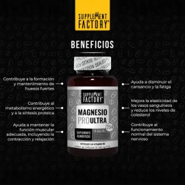 Magnesio PRO Ultra de Supplement Factory, Cápsulas con Citrato, Glicinato y Orotato