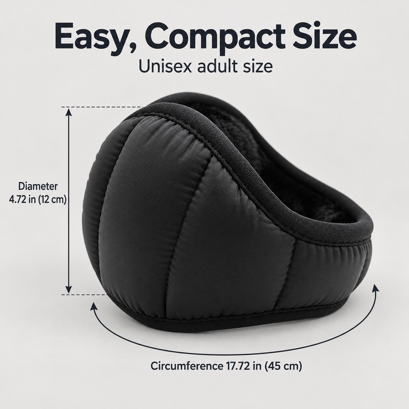 Foldable Ear Muffs for Winter – Soft Plush Windproof Ear