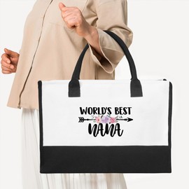 ZYQFN Canvas Tote Bag Canvas Beach Bag for Nana, Mothers Day Christmas Birthday Gifts for Nana, Thoughtful Gifts for Nana, Funny Grandma's Getaway Bag Shopping Bag Gift. (002)
