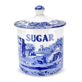 Spode - Blue Italian Sugar Canister 15cm