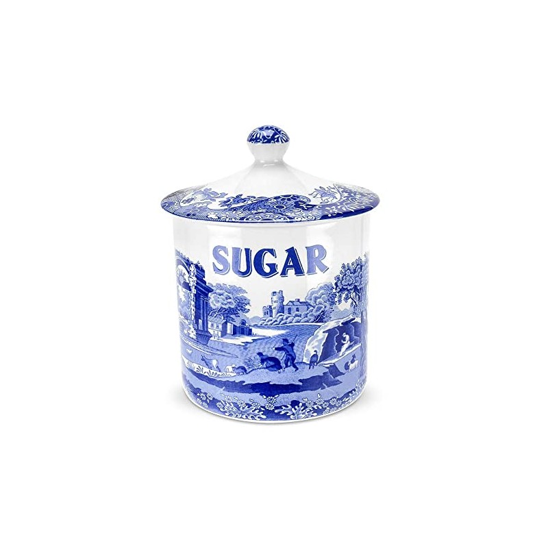 Spode - Blue Italian Sugar Canister 15cm