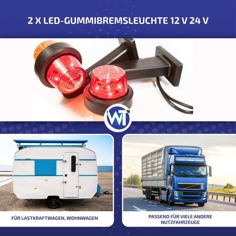 Web Truck 2 x LED Rubber Side Light 12 V