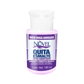 Nuvel Quita Esmalte Extra Humectante para Uñas Frágiles, con Lanolina y Envase Tipo Bomba Anti-Derrames, 180 ml | Removedor de Esmalte y Barniz de Uña