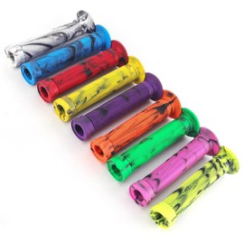 Bicycle Handlebar Grips, 1 Pair Soft Bike Handlebar Grips, Professional Stunt Kick Scooter, BMX Bikes, Mountain Bike Accessories - Color: Multicolor, Specification: Green Black