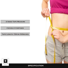 AKH® Tape Measure | Yellow Measure Tape | 60 Inches | 150 Centimetres | Dual Sided Measuring Tape | Sewing Tape | Tailoring Tape | Body Measuring Tape | Tape For Sewing Tailor Cloth Fabric Craft