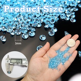 TOAOB 5000 Pieces 3 mm Blue Acrylic Crystals Diamonds Table Shaker Confetti Clear Rhinestones for Table Decoration Wedding Bridal Decoration Vase Beads