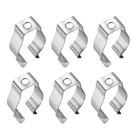 uxcell T8 U Clips Holder Bracket for LED Light Tube, LED Fluorescent Tube Replacement Mounting Accessories, Nickel-plated Manganese Steel Lamp Support to Prevent Sagging, Pack of 6