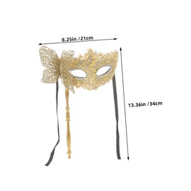 FUNOMOCYA Antique Style Masquerade Masks Stick-attached Ideal for Couples' Events