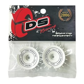 DS Racing AERO DRIFT Sloped White/Black Font Aero Drift Ramp White 2 Pack AERO DISK AERODISK 1/10 Scale Drift RC Wheel Cover