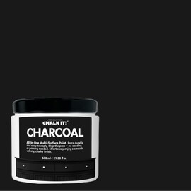 CHALK IT! All-in-One Multi-Surface Chalk Paint for Furniture & Cabinets - No Sanding, No Primer, Built-In Top Coat Water-Based, Low-Odor, Fast-Drying, Matte Finish Charcoal