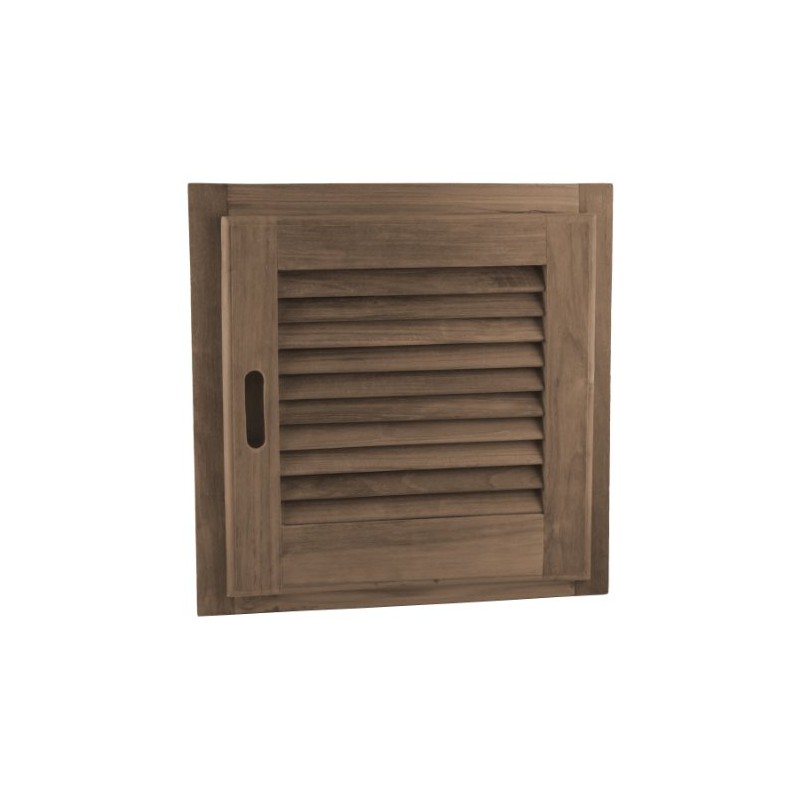 SeaTeak Square 15" x 15" Wooden Louvered Door and Frame,