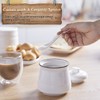 DAYYET Sugar Bowl with Lid and Spoon, 12 oz Ceramic