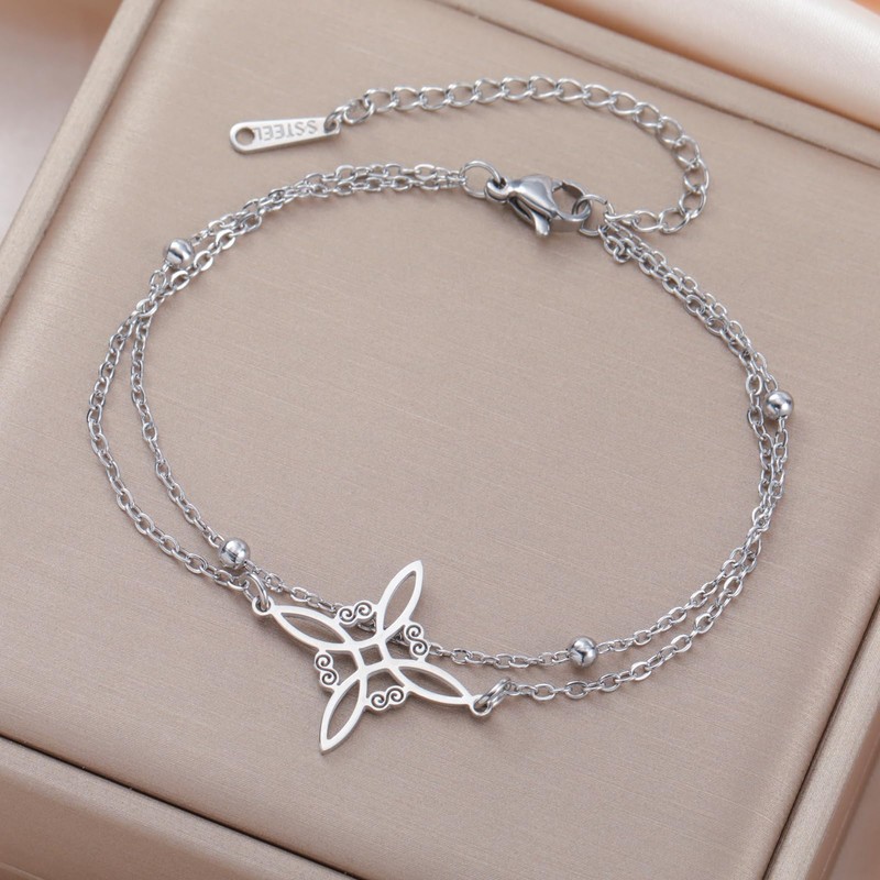Witches Knot Bracelet Stainless Steel Adjustable Bracelet Celtic Knot Protection