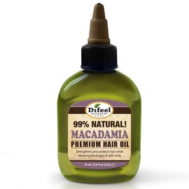 Difeel Aceite natural para el cabello Premium Mega Care - Aceite de macadamia 2.5 onzas