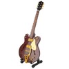 Red and Gold Miniature Electric Guitar Replica with Stand and