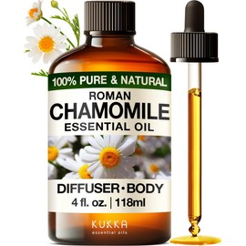 KUKKA essential oils Kukka Roman Chamomile Essential Oil for Relaxation Diffuser, Skin & Body - 4 Fl Oz - 100% Pure Natural, for Aromatherapy & Soap Making Scent DIY