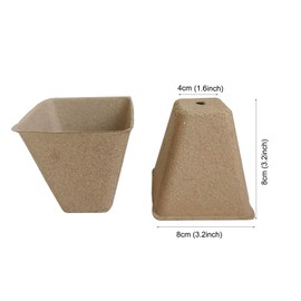 MOVEBO 18PCS Biodegradable Pulp Seedling Starter Pots, Square Shape, Natural Brown for Gardening & Lawn Care Container Accessories Nursery Pots (18)