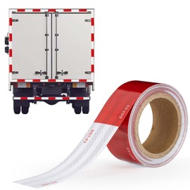 CARGEN DOT-C2 Reflective Tape, Bright White Red Safety Tape Outdoor Waterproof Reflective Stickers for Large and Heavy Vehicles, Trailers, Trucks, Driveway, Boats, Signs, 2" x 32FT, 1 Roll