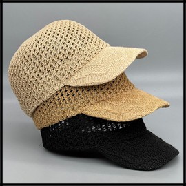 White Fang CZA116 Women's Straw Cap, Hat, Mesh, UV Protection, Breathable, Casual, Stylish, dark brown, Free size