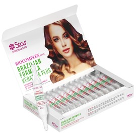 Bio Complex Brazilian Formula Keratin Plus 12 Pack – 0.61 oz Each, Professional Hair Smoothing & Strengthening Treatment for Frizz-Free, Healthy Hair