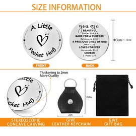 Likjad long distance relationship gifts，inspirational gifts,christian gifts for women,pocket hug，Stainless pocket hug keychain,bible gifts,bible verse keychain,Religious gifts for women