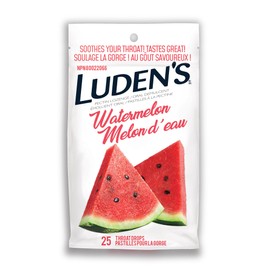 Luden's Throat Drops Watermelon, Soothing Lozenge, 25 Count (Pack of 1)