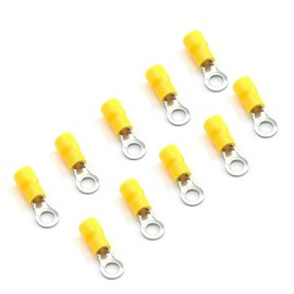 UMTMedia® 10 Pieces Yellow 5.3mm Insulated Crimp Ring Electrical Connector Terminal Connectors