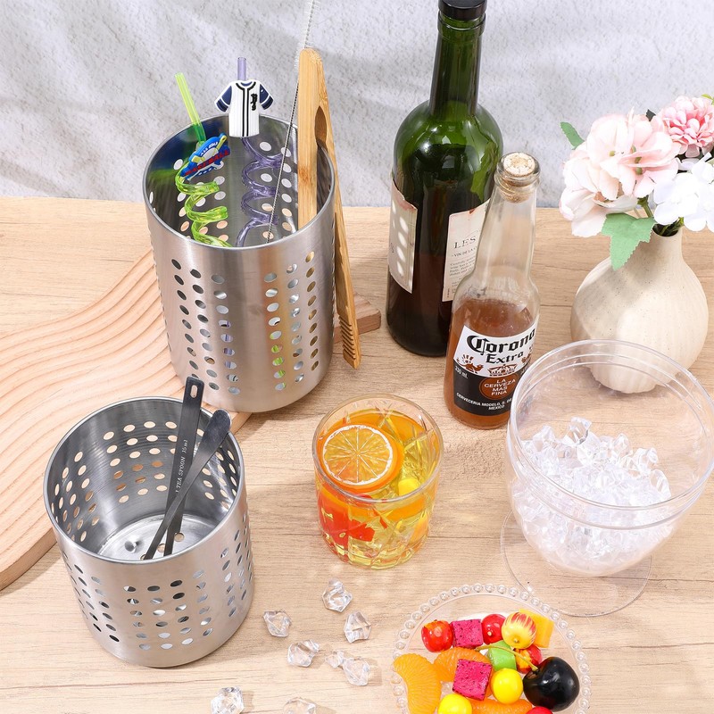 mekueeex Metal Utensil Holder Set, Small SUS401 Steel Utensil Holder