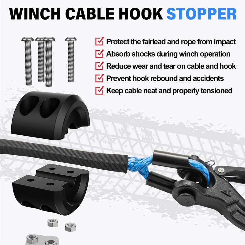 HOKINETY Synthetic Winch Rope Kit - 1/4" x 50' 10000