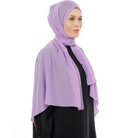 Ayisah Selda - Hijab Women's Muslima Headscarf - Silky Soft Chiffon Hijab 180 x 70 cm - Modern Islamic Chiffon Headscarves for Women - Turkish Premium Quality - Women's Scarf, Light Purple, 180 x 70 cm