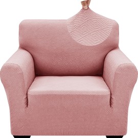 ZNSAYOTX 1 Piece Jacquard Chair Slipcovers for Living Room High Stretch Chair Covers with Arms Anti Slip Pets Friendly Couch Sofa Armchair Cover Furniture Protector (Small,New Pattern Rose)