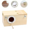 Natural Wood Parakeet Nesting Box Bird Breeding House with Detachable