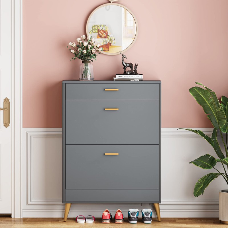 LITTLE TREE Shoe Cabinet with 2 Flip Drawers