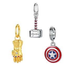 Doyafer 925 Sterling Silver Charm Set, Women's Bracelet/Necklace Pendant Set, Birthday Gift, Pearl Women's Bracelet, Silver