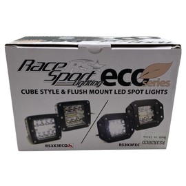 RACESPORT LT Race Sport Lighting RS3X3FECO ECO-LIGHT LED High Power FLUSH MOUNT Style Auxiliary Lights (Sold as Pairs)