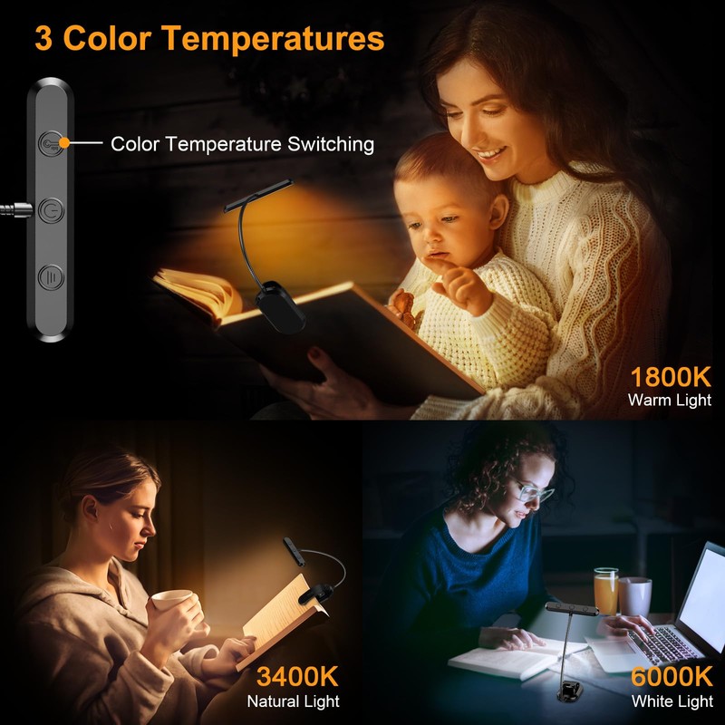 Gritin Rechargeable Book Light for Reading in Bed with 19