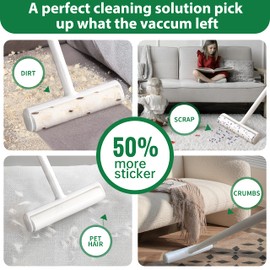 Foyer Nuage Extra Sticky 4pcs 9.5'' Refills Total 240 Sheets. Refills of Large Lint Roller for Pet Hair. Heavy Duty Mop's Refills for Cleaning Carpet Floor