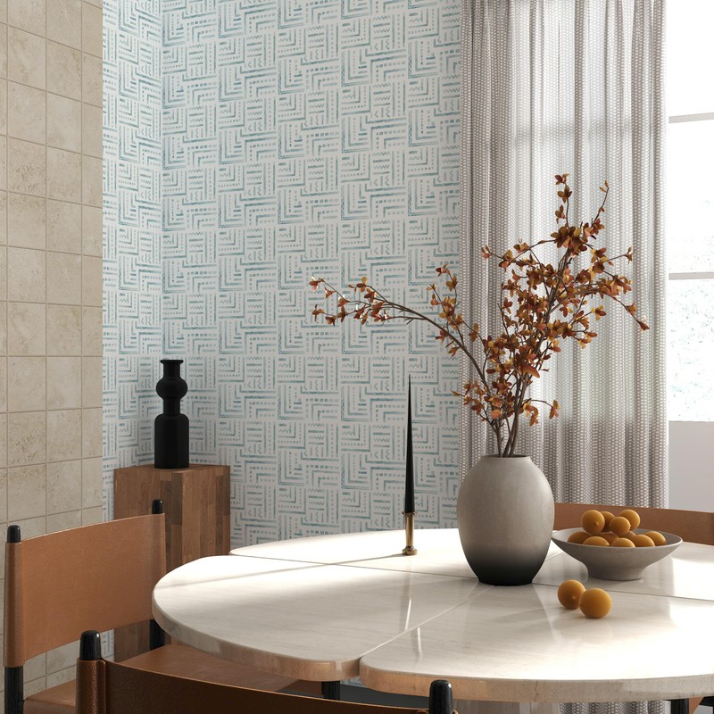 tiltil Modern Peel and Stick Wallpaper Blue Boho Contact Paper